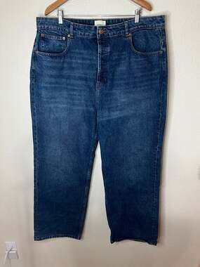 DOEN High Rise button fly straight leg jeans WOMENS 34 PLUS